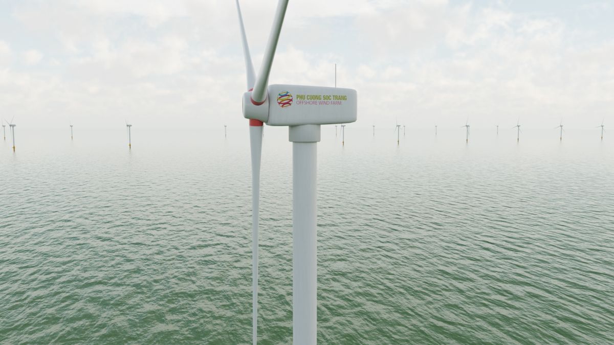 Die grösste Windfarm in Vietnam als 3D Animation