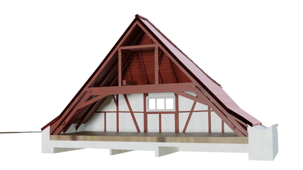 3D BIM model Dachkonstruktion aus Holz