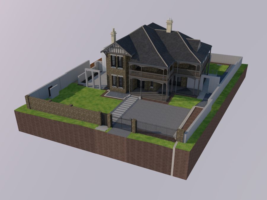 古い家の現在の状態の3Dモデル