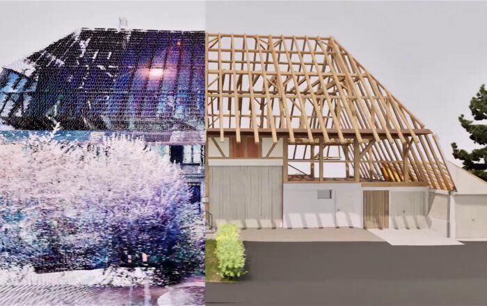 Bauernhaus mit Holzbalken zum 3D models