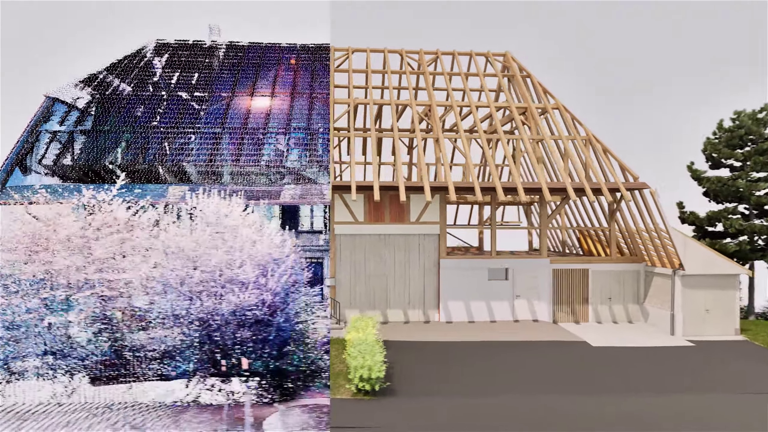 Bauernhaus mit Holzbalken zum 3D models