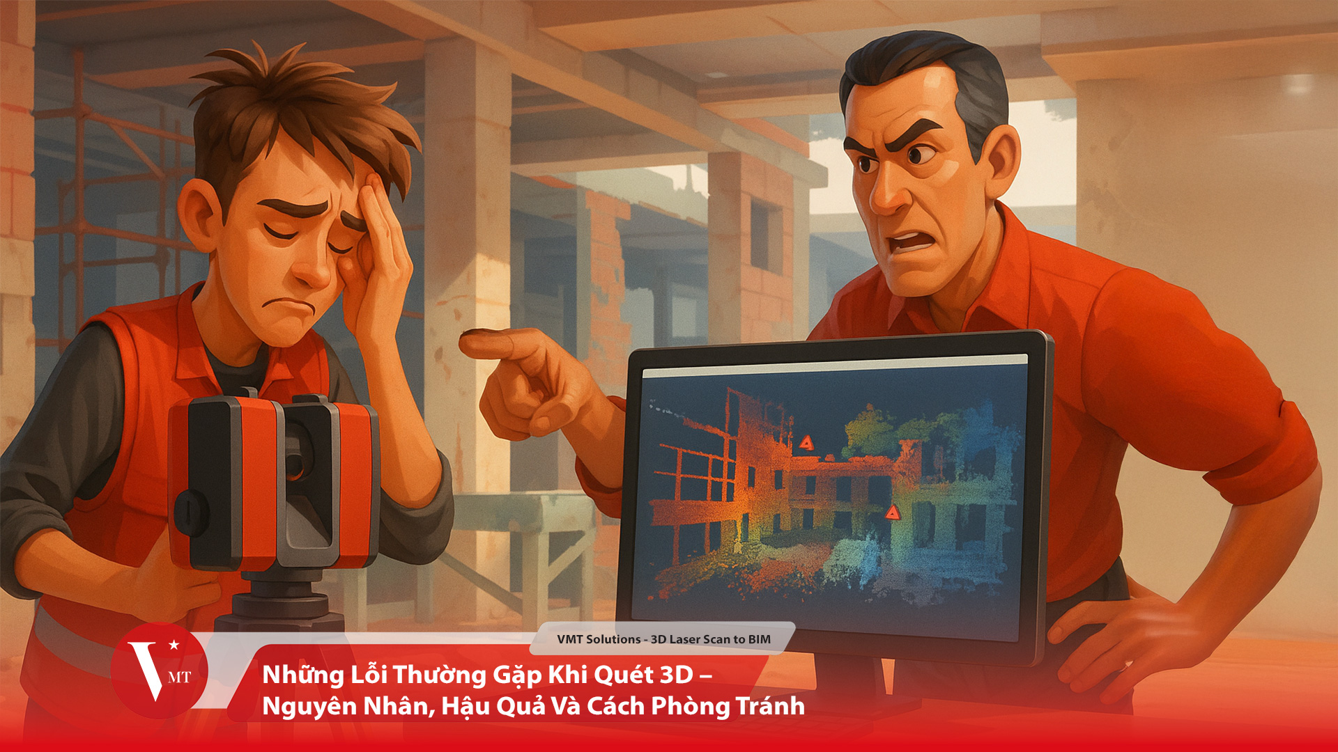 Những lỗi thường gặp khi quét 3D công trình