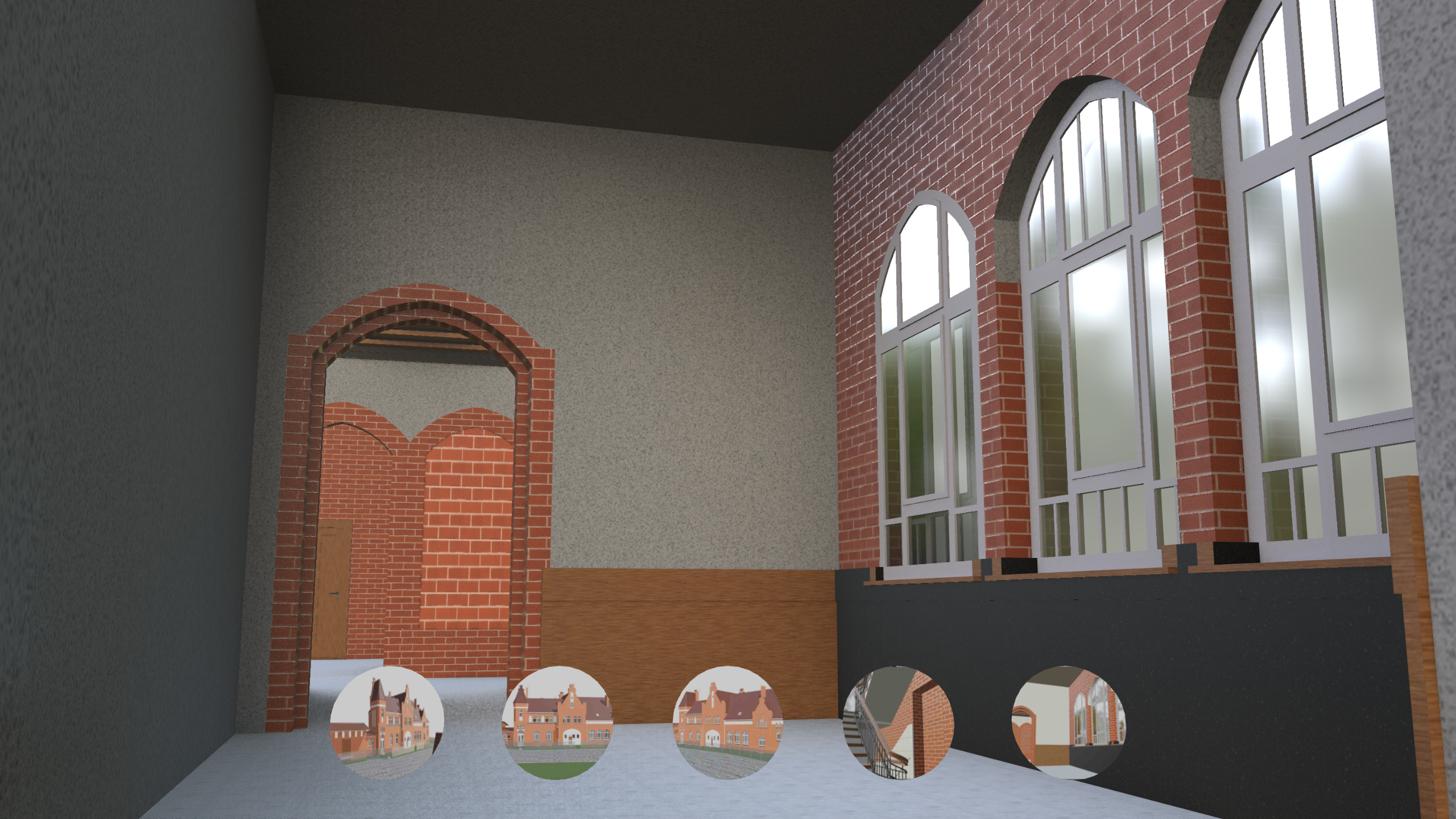 Punktwolke eines historischen Gebäudes im Übergang zum nativen BIM-Modell in Archicad