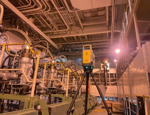 Engine room 3D laser scanning survey during a Vietnam port call